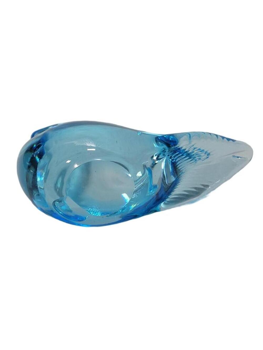 Vintage Murano Italy Blue Blown Glass Swan Duck Bird Paper Weight - Picture 7 of 10